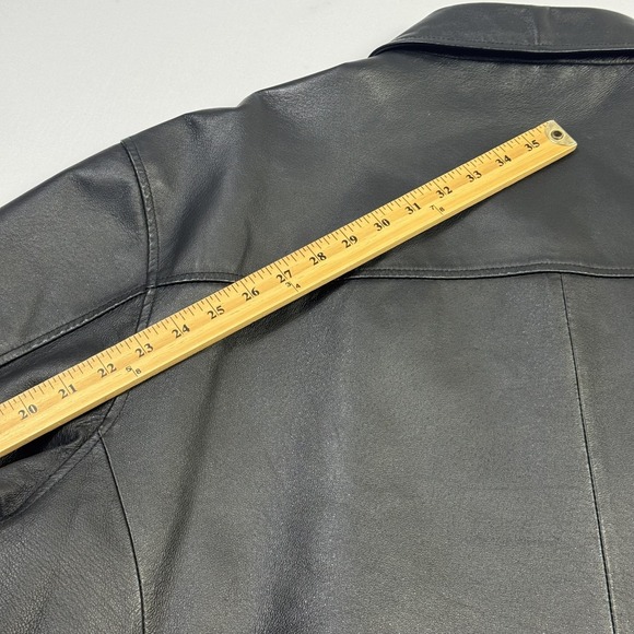St. John's Bay Jacket Mens 2XL Black Leather Bomber Full Zip Lined Insulated - Picture 14 of 15